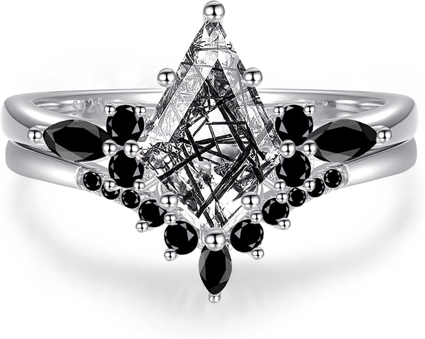 Natural Gemstone Rings Sterling Silver Engagement Rings for Women