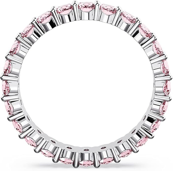 Matrix Crystal Ring , Round Cut, Prong Setting, Rhodium Finish - Image 2