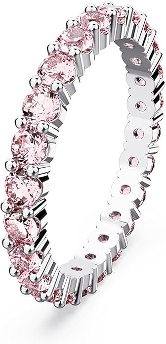 Matrix Crystal Ring , Round Cut, Prong Setting, Rhodium Finish - Image 3