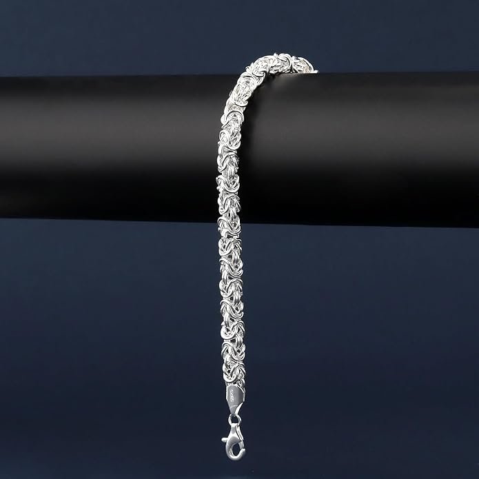925 Sterling Silver Byzantine Bracelet for Women - Image 4