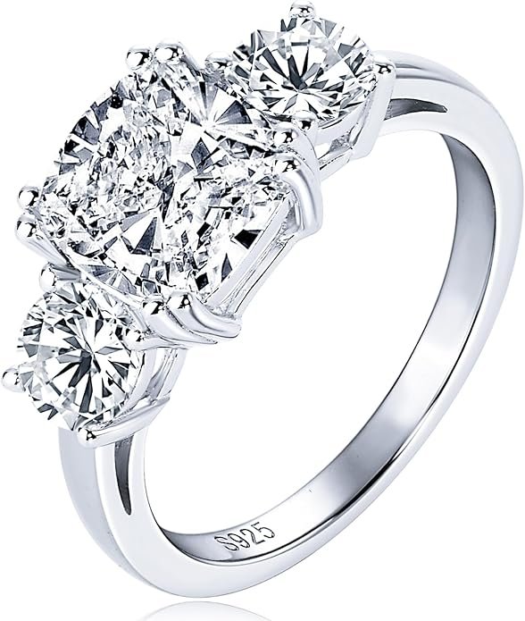3 Stone Moissanite Engagement Rings for Women