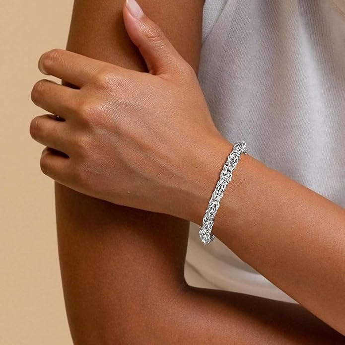 925 Sterling Silver Byzantine Bracelet for Women - Image 3